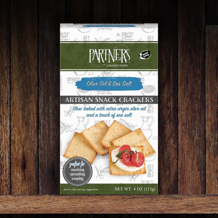 Partners Crackers Olive Oil & Sea Salt Artisan Crackers 4oz NW Food