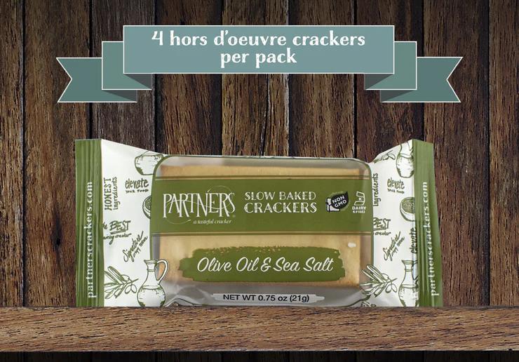 Partners Crackers Olive Oil & Sea Salt Crackers .75oz NWFG - Partners A Tasteful Cracker
