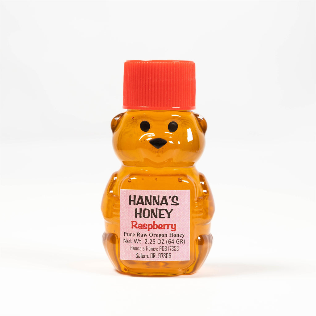 Hanna's Honey Small Honey Bear Raspberry 2.25oz NWFG - Hanna's Honey