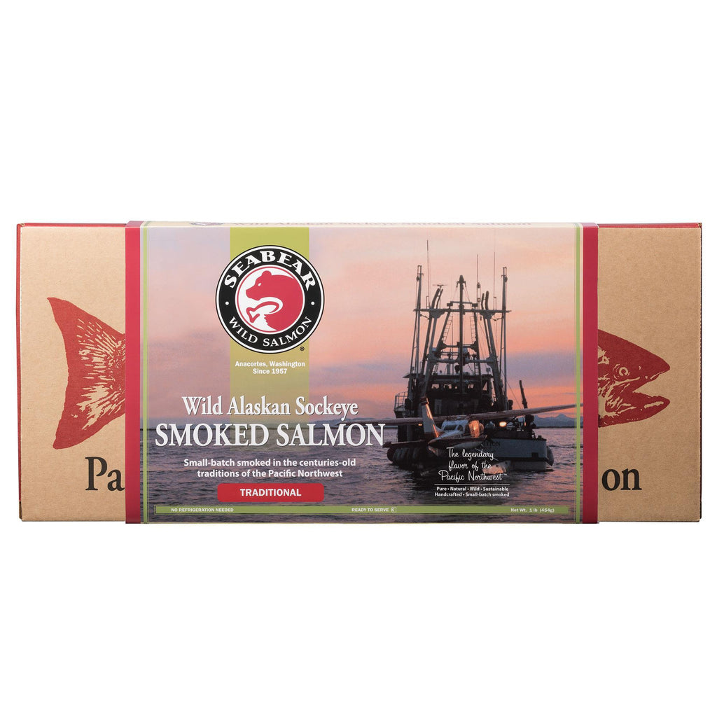 Seabear Smokehouse Wild Alaskan Sockeye Smoked Salmon 16oz NWFG - SeaBear