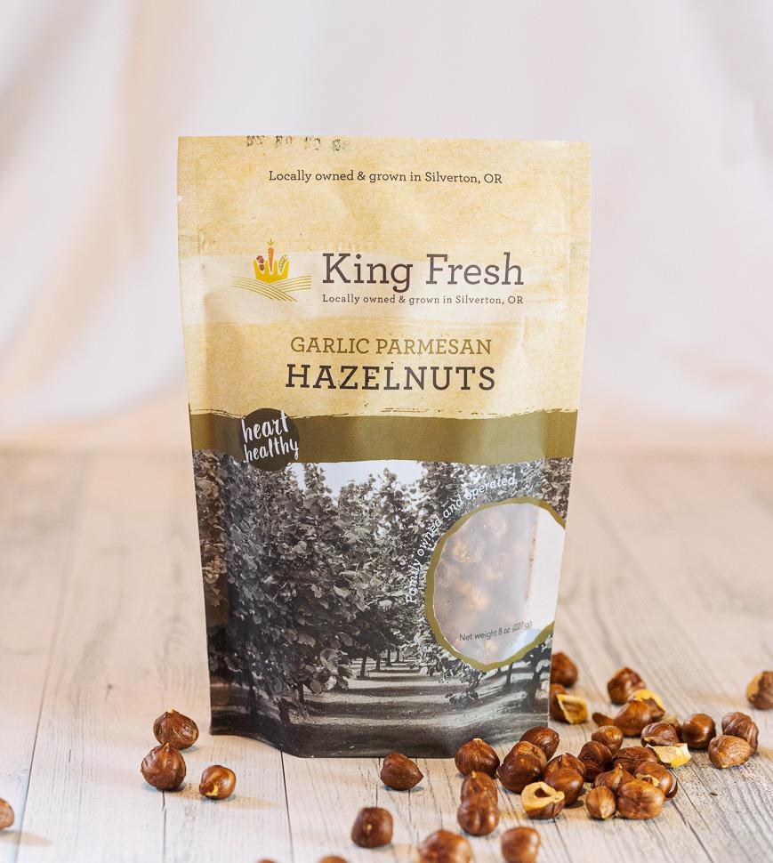 King Fresh Garlic Parmesan Hazelnuts 8oz NWFG - King Fresh Produce & Hazelnuts