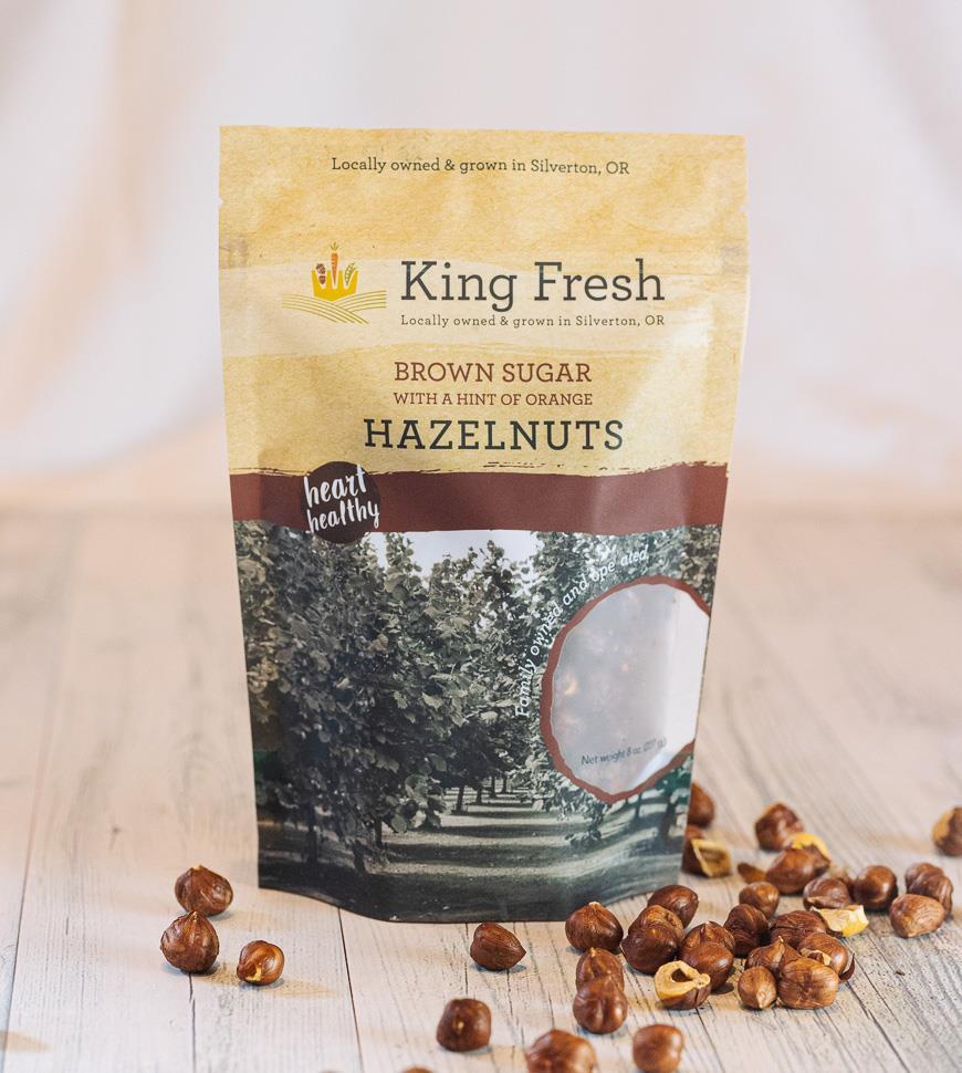 King Fresh Brown Sugar with a hint of orange Hazelnuts 8oz NWFG - King Fresh Produce & Hazelnuts